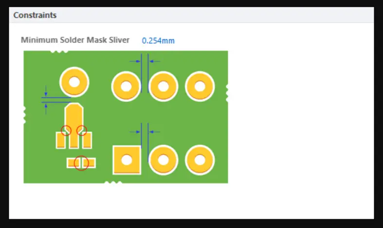 Minimum Solder Mask Sliver