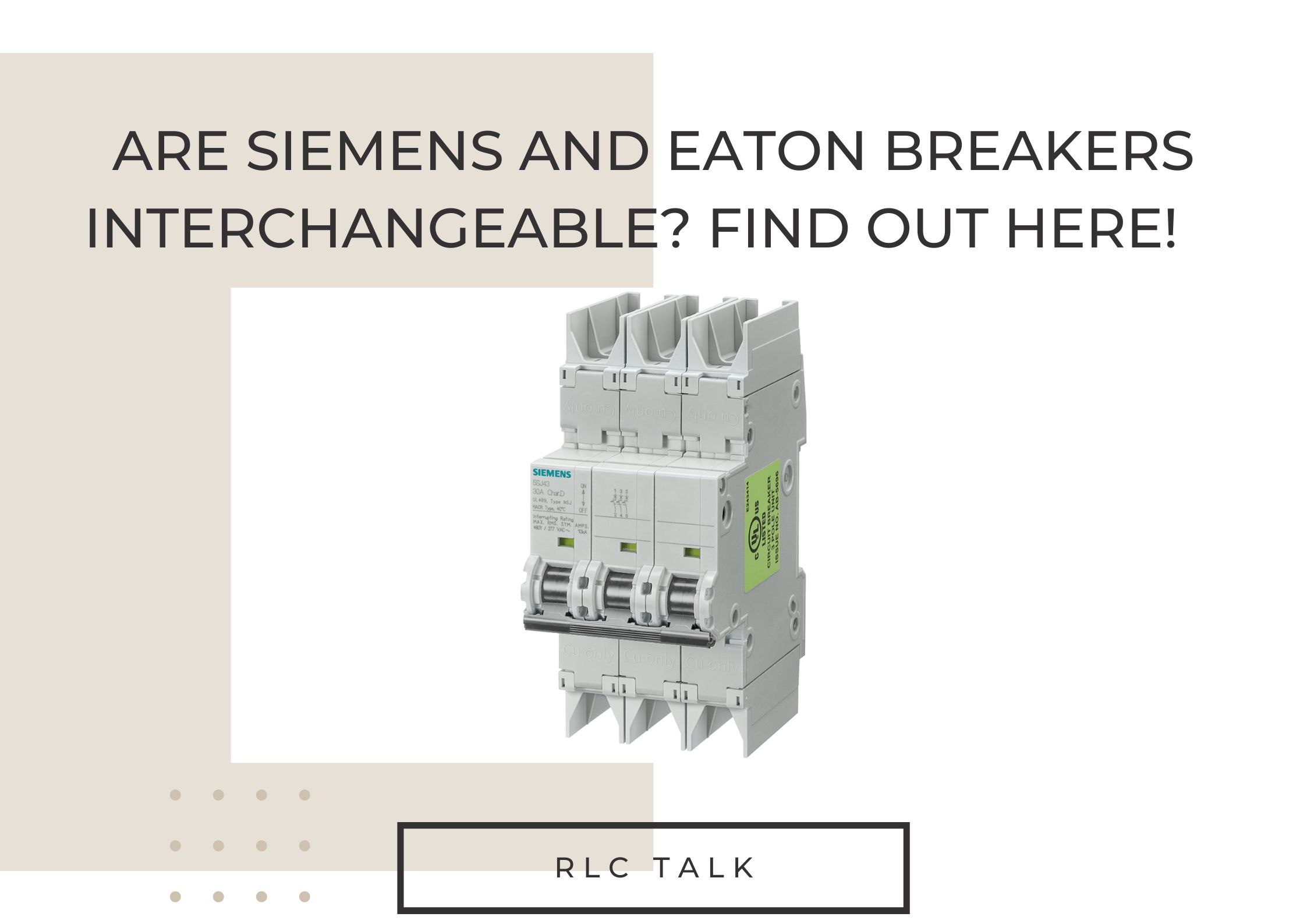 Are Siemens And Eaton Breakers Interchangeable