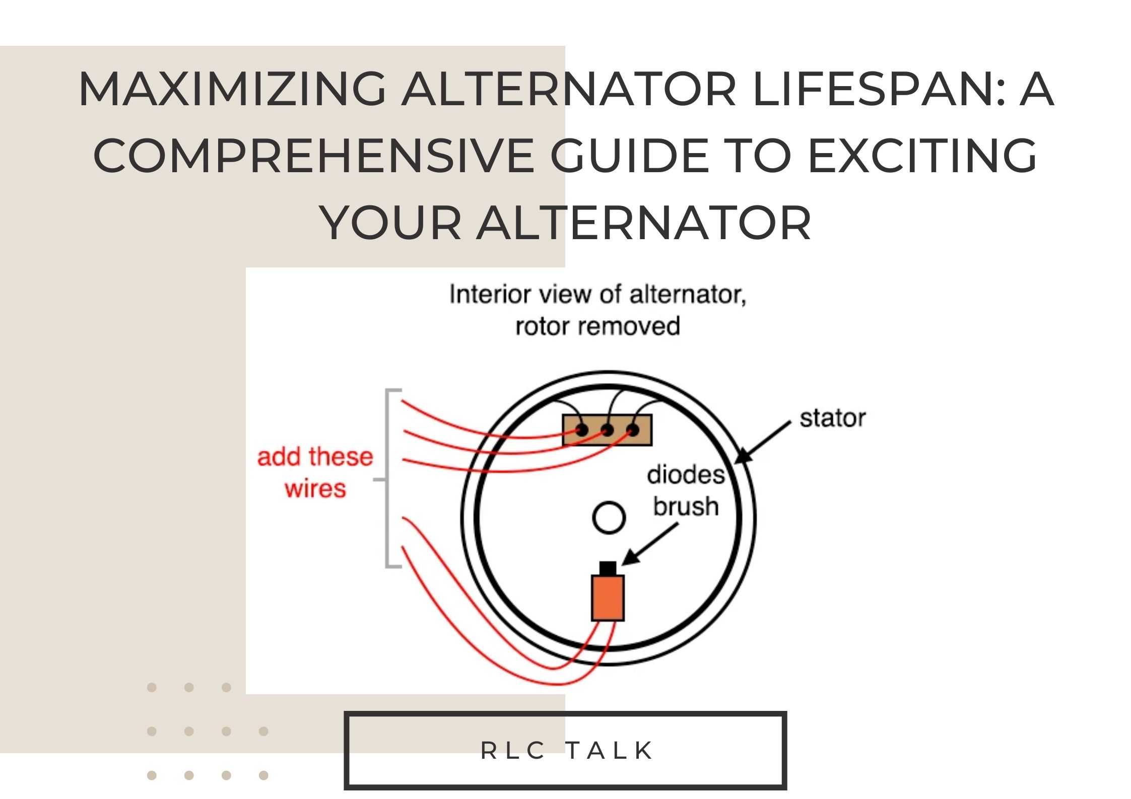 how to excite a alternator